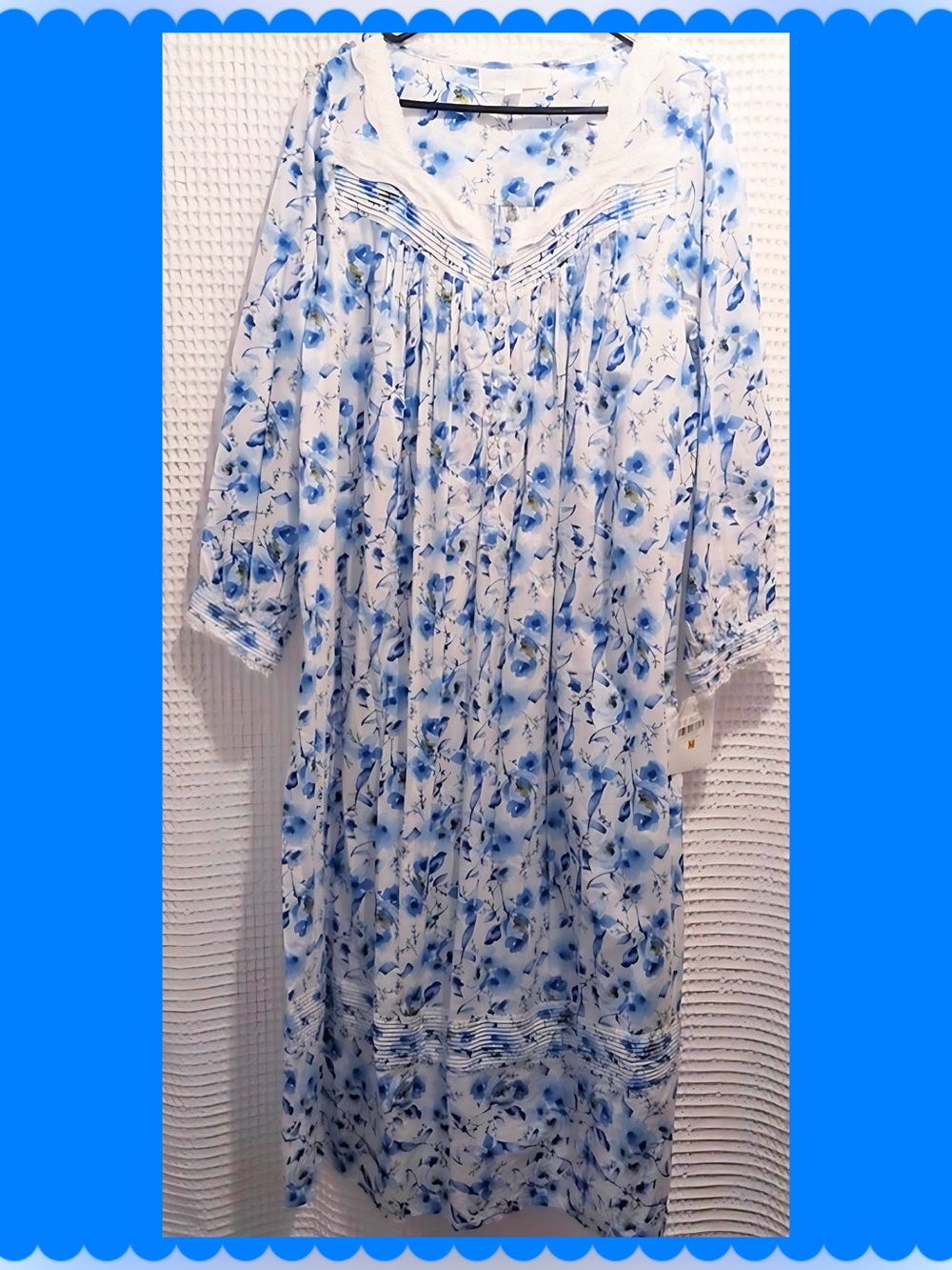 Eileen West Floral Blue & White Maxi Gown •Worn One Time •‼️NEW MARKDOWN‼️